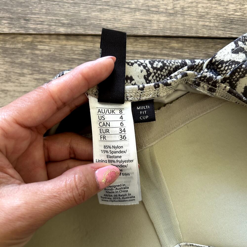 Nip Tuck Swim Snakeskin Tummy Control Shaping One… - image 8